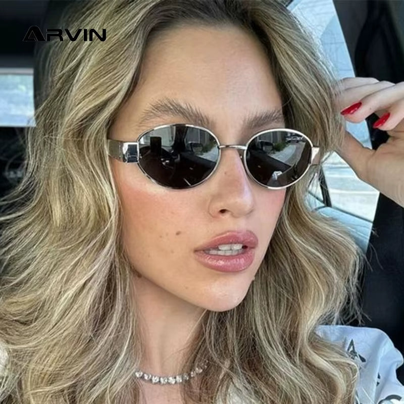 Fashion Oval Sunglasses Women Retro Trend Outdoor Metal Sun Glasses High Quality Classic Men Luxury Brand Eyewear UV400 Goggles